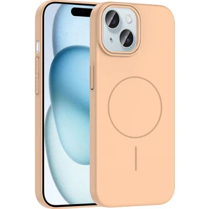 iPhone 15 Uyumlu Kılıf M-Safe Şarj Özellikli Ruby Kapak Çöl Titanyum