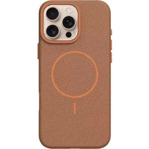 iPhone 16 Pro Max Uyumlu Kılıf Deri Desen M-Safe Özellikli Lichee Silikon Taba