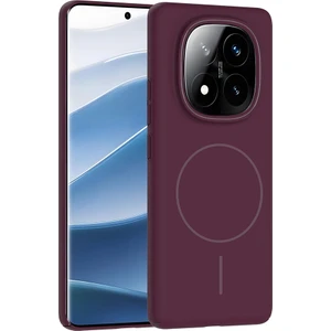 Xiaomi Redmi Note 14 Pro Plus Uyumlu Kılıf M-Safe Şarj Özellikli Ruby Kapak Mürdüm