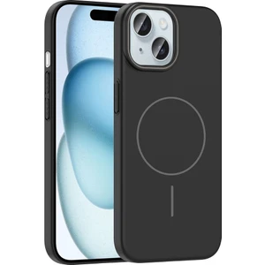 iPhone 15 Uyumlu Kılıf M-Safe Şarj Özellikli Ruby Kapak Siyah