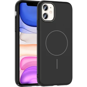 iPhone 11 Uyumlu Kılıf M-Safe Şarj Özellikli Ruby Kapak Siyah