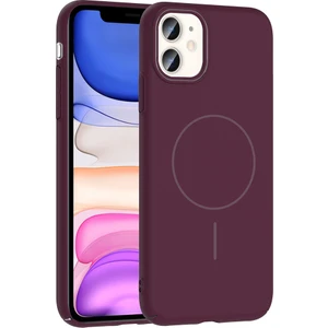 iPhone 11 Uyumlu Kılıf M-Safe Şarj Özellikli Ruby Kapak Mürdüm