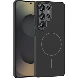 Samsung Galaxy S25 Ultra Uyumlu Kılıf M-Safe Şarj Özellikli Ruby Kapak Siyah