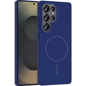 Samsung Galaxy S25 Ultra Uyumlu Kılıf M-Safe Şarj Özellikli Ruby Kapak Lacivert