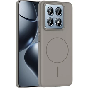 Xiaomi 14T Pro Uyumlu Kılıf M-Safe Şarj Özellikli Ruby Kapak Gri