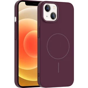 iPhone 13 Uyumlu Kılıf M-Safe Şarj Özellikli Ruby Kapak Mürdüm