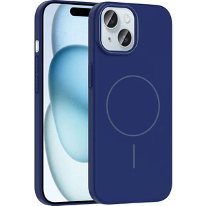 iPhone 15 Uyumlu Kılıf M-Safe Şarj Özellikli Ruby Kapak Lacivert