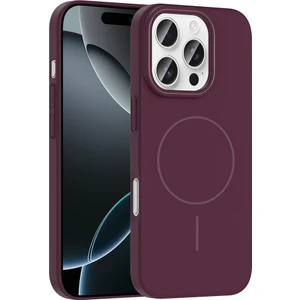 iPhone 16 Pro Uyumlu Kılıf M-Safe Şarj Özellikli Ruby Kapak Mürdüm