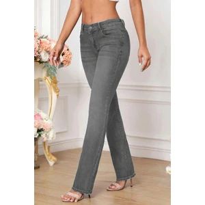 Kadın Boru Paça Yüksek Bel Regular Fit Likralı Pantolon