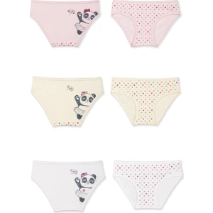 Kız Çocuk Pamuklu Renkli Baskılı Bikini Külot 6'lı Paket 5402 Renkli