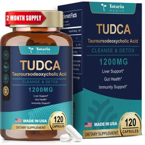 Totaria Health Tudca Tauroursodeoxycholic Acid Cleanse Detox 1200 Mg 120 Kapsul