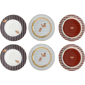 Lucky Art Evelyn Bone  20CM 6lı Tabak Seti