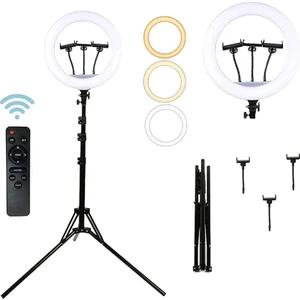 18İnç Kumandalı Ring Light Stüdyo Işığı Ürün Çekim Işığı Dövme Tatto Makyaj Işığı Büyük Boy Yuvarlak LED Işığı