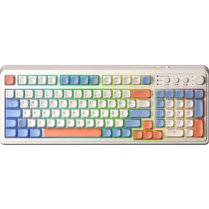 S99 Retro Rgb Gaming 3 Modlu Bluetooth/2.4ghz/usb-C Kablosuz Makrolu Türkçe Q Klavye Turuncu