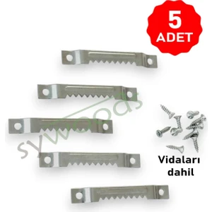 5 Adet Timsah Çerçeve Tablo Askısı Vidalı 6 cm