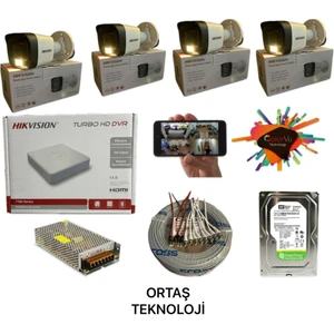 4 Kamerali Gece Renkli 4 Kanal 1tb HDD