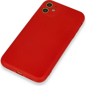 iPhone 11 Kılıf Kamera Korumalı Kırmızı Silikon Kılıf