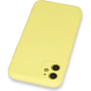 Iphone 11 Uyumlu Silikon Kılıf Sarı Renk, Kamera Korumalı