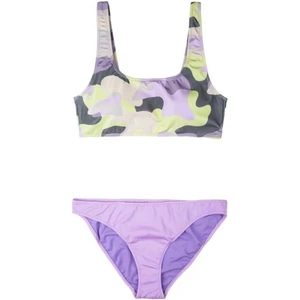 Swimfoam Lila Kamuflaj Bralet Kadın Bikini Takımı