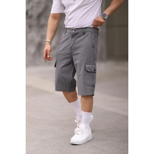 Erkek Slim Fit Kargo Cepli Kapri Şort