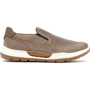 Erkek Vizon Kalın Tabanlı Nubuk Deri Comfort Loafer 25SFD6412V3