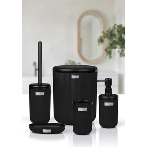 Okyanus Home Linea Siyah Çizgili Yuvarlak Banyo Seti