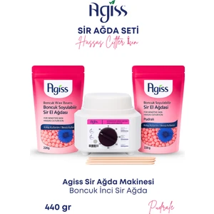 Sir Ağda Makinesi + 2 Adet Hassas Ciltler Için Boncuk Soyulabilir Inci El Ağda + Spatula Seti