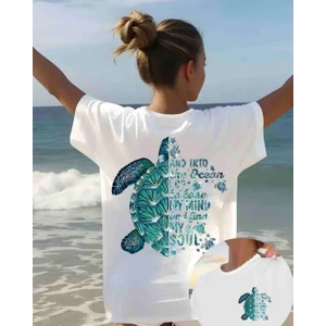 Ocean Baskılı Özel Tasarım Oversize Tshirt