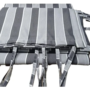 Gencer Home Balkon Perdesi Bağcıklı Ölçü Seçenekli Gri Kalın Çizgili