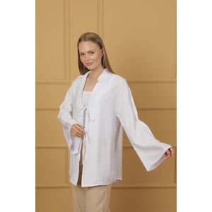 Doğal Viskon Kumaş Cepli Bağcıklı Kadın Kimono 1167 – Hafif, Dökümlü, Akışkan, Yazlık Model