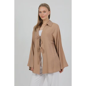 Doğal Viskon Kumaş Cepli Bağcıklı Kadın Kimono 1167 – Hafif, Dökümlü, Akışkan, Yazlık Model