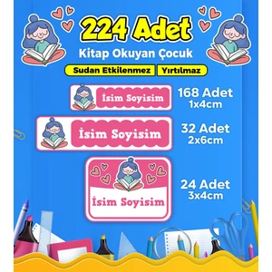 Sevimli Çocuklar Temalı Okul Kreş Kişiye Özel Isim Etiket Seti - Model 210