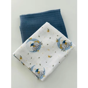 Fulya Tuhafiye Ftbabycollection  Pamuk 2’li Müslin Bebek Battaniye Seti Oeko- Tex Sertifikalı Müslin örtü 80 x 90 cm