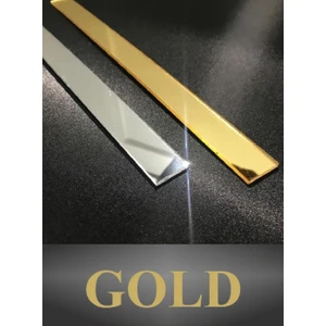 Dekoratif Şerit Ayna Pleksi Duvar Kaplama Süsü 1 cm x 100CM ( Yapışkanlı ) - Altın (Gold) Renk