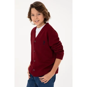 U.S. Polo Assn. Erkek Çocuk Bordo Hırka (Triko) 50295571-VR014