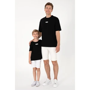 U.S. Polo Assn. Erkek Çocuk Siyah Oversize Bisiklet Yaka Tişört 50298982-VR046