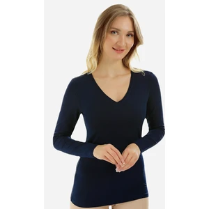 Uzun Kollu V Yaka Slim Fit Kadın Body 2039