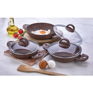 Granit Omlet Set 6 Parça Kahve