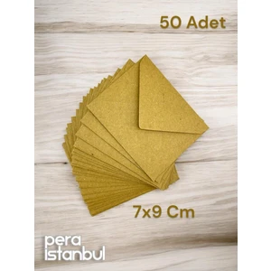 50 Adet Kraft Renkli Küçük Zarf 7x9