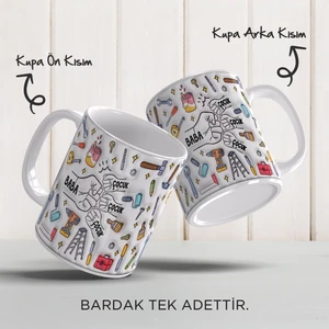 Babalar Günü Kişiye Özel Isimli, 3D Tasarımlı, Hediye Porselen Kupa