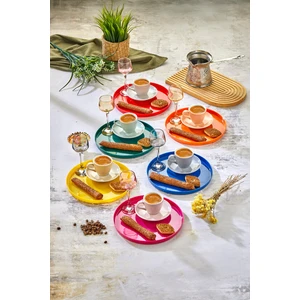 6 Kişilik Plastik Mika Renkli Sunum Servis Tepsisi Tepsi 22CM Sadece Tepsi