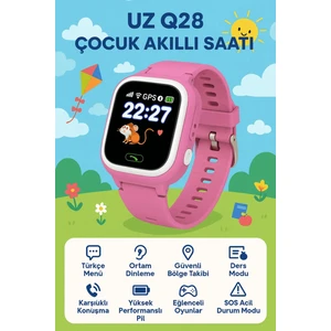 Uz Q28 Gps Konum Takipli 4g Destekli Akıllı Çocuk Takip Saati Sim Kartlı Arama