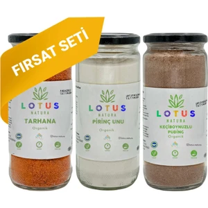 Lotus Natura  Sertifikalı Ek Gıda Seti (Tarhana-Pirinç Unu-Keçiboynuzlu Puding)