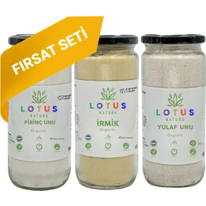 Lotus Natura  Sertifikalı Ek Gıda Seti +6 Ay (Yulaf Unu-Pirinç Unu-Irmik)