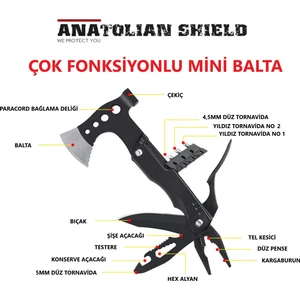 Anatolian Shield Çok Fonksiyonlu  Mini Balta ve Pense Seti