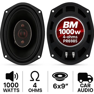Bm Boschmann 100RMS 3yollu Tweeterli Oval Oto Hoparlör 1000 Watt - 2 Adet