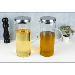 2’li Metal Kapaklı 1500 ml Büyük Boy Yağdanlık Set Ayçiçek Yağı Zeytin Yağı Set