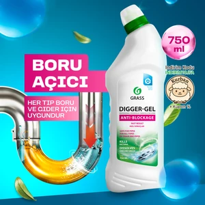 Dıgger-Gel Lavabo Açıcı - Kanalizasyon Boruları Için Alkali Temizleyici Jel (750 Ml)