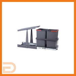 Çöp Kovası 12+12LT Antrasit Teleskopik Raylı