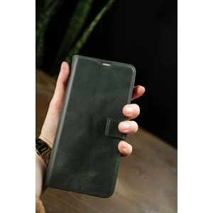 Haki Samsung Galaxy A36 5g Hakiki Deri Cüzdan Kılıf Kapaklı Mıknatıslı Kartlık Bölmeli Cüzdanlı Stand Özellikli